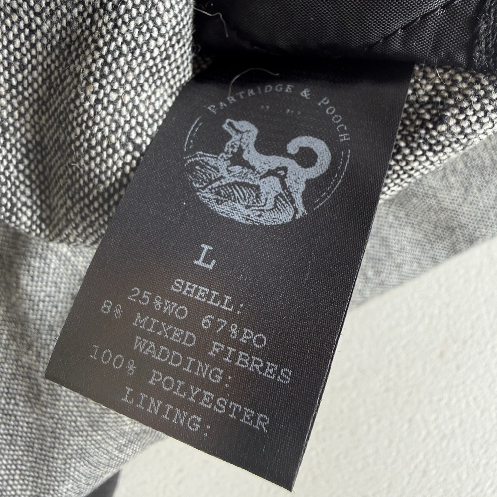 John Partridge & Pooch Tweed Dog Coat Jacket Gray Wool Blend Large Adjustable - Picture 7 of 7